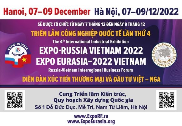 Gần 100 doanh nghiệp tham gia triển lãm Công nghiệp Quốc tế Expo-Nga Việt Nam 2022